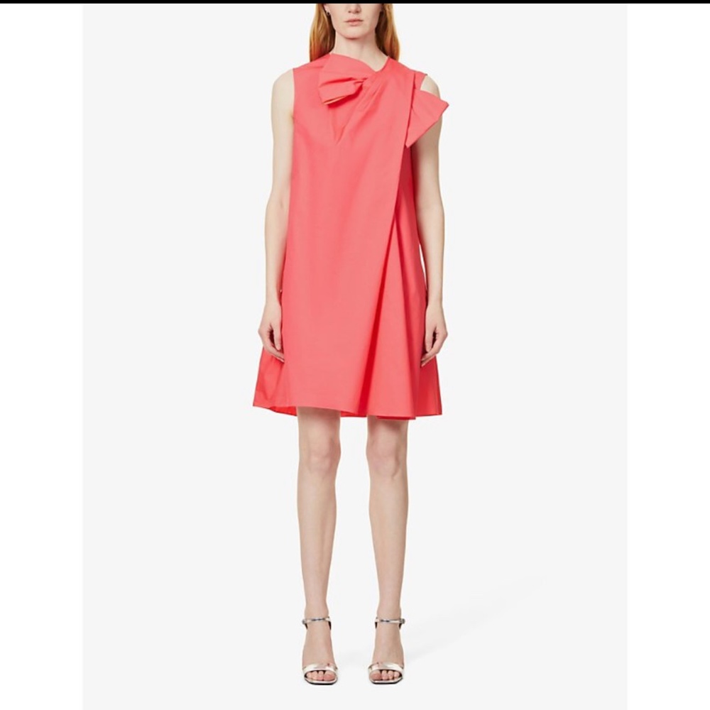Roksanda Women's Pink Selena Coral Bow-embellished Cotton Dress